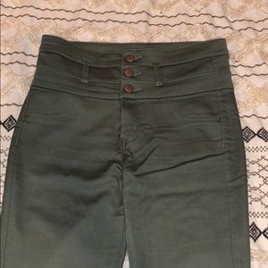 Olive Green High Waisted Jeans